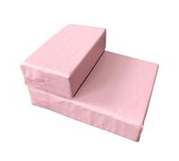 escalones para Perros， Escalera for Mascotas de 2 escalones, for Cachorros, sofá Cama, Gato, con Esponja Poliuretano, Ideal for Perros, Gatos y Interior, 39 x 49 20 cm(Pink)