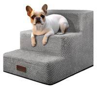 Escalones para Perros pequeños, escaleras de Perro de 3 escalones para Camas Altas y sofá, escaleras Antideslizantes para Perros y Gatos pequeños, escaleras de Cama para Perros, Gris, 3/4/5 escalones