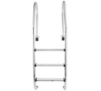 Escalones para Piscina sobre el Suelo, con Material de Acero Inoxidable 304 Resistente, Mecanismo de Entrada de 3 escalones, para Piscinas, enterradas y elevadas