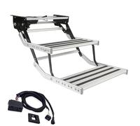 Escalones plegables eléctricos retráctiles para s 150 kg Capaci de aluminio antideslizante, fácil de instalar, 12 V, doble capa, escalones automáticos perfectos para campistas y remolques de viaje