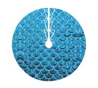 Escama de pez azul. Falda para árbol de Navidad, cubierta de base de árbol de Navidad, decoración de árbol de Navidad para fiestas en interiores