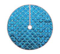 Escama de pez azul. Falda para árbol de Navidad, cubierta de base de árbol de Navidad, decoración de árbol de Navidad para fiestas en interiores