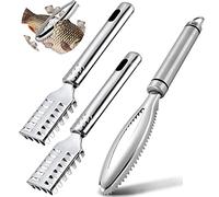 Escamador de Pescado Acero Inoxidable Removedor Raspador Acero Inoxidable Raspador de Escala Raspador de Escamas de Pescado Cepillo Removedor Pescado de Acero Herramienta Cocina FáCil Manejo Raspador