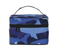 Escamas de Conchas Marinas Art Deco de Color Gris Cobre y rosaBolsa de Maquillaje, Bolsa de Cosméticos Portátil para Mujer-Organizador de Cosméticos de Viaje, Regalo para Momentos Especiales