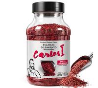 Escamas de pimiento ahumadas Dulces, smoked pepper flakes, Producido en Extremadura, Ideal para carnes, pescados, verduras asadas, pastas, pizzas, huevos y ensaladas, 1 bote de 350 gr