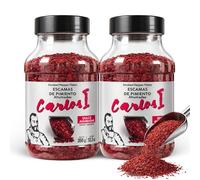 Escamas de pimiento ahumadas Dulces, smoked pepper flakes, Producido en Extremadura, Ideal para carnes, pescados, verduras asadas, pastas, pizzas, huevos y ensaladas, 2 botes de 350 gr