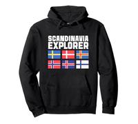 Escandinavia Explorer Flags Suecia Noruega Islandia Sudadera con Capucha