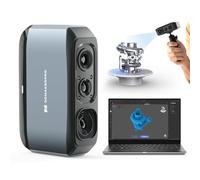 Escáner 3D con precisión de 0,03 mm, resolución de 0,07 mm, cámara a color de 24 bits, lentes antivibración, compatible con Windows/MacOS, escáner 3D portátil para impresión 3D [3DMakerpro Moose Premi