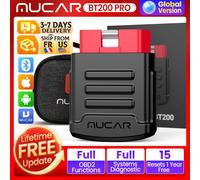 Escáner Bluetooth MUCAR BT200 PRO OBD2, herramientas de diagnóstico para automóvil, reinicio de aceite SAS, escaneo automático de VIN, lector de código, sistema completo, diagnóstico gratuito BT200 PR