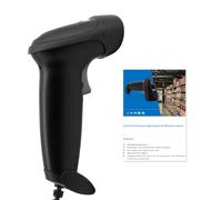 Escáner de código de barras 2D 1D USB portátil Sensor COMS Lector de códigos QR de alta velocidad Soporte Plug and Play Detección automática/Escaneo continuo Cable USB largo para pago a través