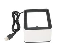 Escáner de Código de Barras de Escritorio Portátil, Lector de Código de Barras con Cable USB Manos Libres Omnidireccional 2D 1D, Escaneo Rápido, Soporte de Transmisión de Voz