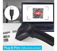 Escáner de código de barras inalámbrico BT 1D portátil CCD USB para comercios y bibliotecas