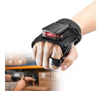 Escáner de código QR con guante portátil, escáner de dedo 1D y 2D, escáner de código de barras portátil 2.4G, portátil para mano izquierda y derecha, con batería de 1600 mAh para lector de código