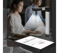 Escáner de libros y documentos de gran formato con luz de relleno LED, píxeles HD de 1600 W, velocidad de escaneo de 1 segundo, enfoque automático para facturas, pedidos de entrega, códigos de barras
