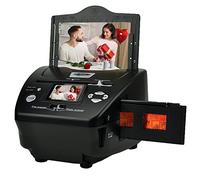 Escáner de película Digital, Alta resolución de 16 MP con LCD de 2.4 Pulgadas, Convierte 4 en 1 35 mm/135 Diapositivas y Negativos, Foto, Tarjeta de identificación a Archivos Digitales, Negro