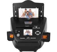 Escáner de película móvil de 35 mm, visor de diapositivas y negativos, convierte diapositivas y negativos de 35 mm en fotos digitales (2 pilas AA incluidas), color gris