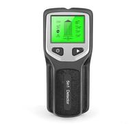 Escáner de perno de pared 5 en 1, con pantalla LCD para detección precisa de madera, metal, alambre de CA vivo y cables en varios materiales de pared (negro)