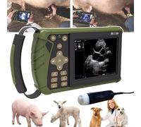 Escáner de ultrasonido veterinario portátil con sonda de 3,5 MHz, pantalla LED de 5,6 pulgadas para detección de embarazo en ganado y mascotas