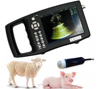 Escáner de ultrasonido veterinario portátil, ultrasonido B de mano con sonda de 3,5 MHz, calentamiento de una tecla para ganado y mascotas