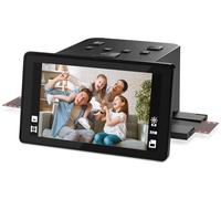 Escáner digital de películas y diapositivas con gran pantalla LCD de 5 pulgadas, escáner negativo y escáner de diapositivas para digitalizar, convierte 135, 126 KPK, 110 negativos y película Super 8 a