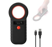 Escáner lector de microchip para mascotas Escáner de chip portátil RFID inalámbrico 2.4G/BT Escáner de etiquetas de animales recargable con soporte de pantalla OLED EMID FDX-B (ISO11784/85) 128