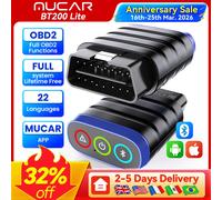 Escáner OBD2 MUCAR BT200 Lite de 10 Piezas, Diagnóstico de Sistema Completo para Automóviles, Funciones OBD2 Completas, Herramienta de Escaneo de Automóviles con Verificación del Motor 10pcs