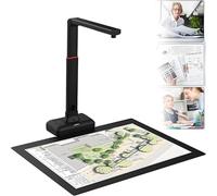 Escáner superior, escáner de libros y documentos de gran formato, cámara de documentos USB de 23 MP con tecnologías de autoaplanamiento y eliminación de huellas dactilares, OCR multilingüe