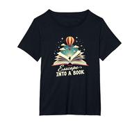 Escapar a un Libro: Aventura mágica de Lectura Camiseta, Mujer Tallas Grandes, Negro, 4XL Grande