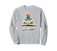 Escapar a un Libro: Aventura mágica de Lectura Sudadera, Unisex para Adultos, Gris Jaspeado, XXL