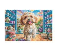 Escaparate de caniche Puzzle 1000 Piezas Cartón Resistente para Coleccionistas Entretenimiento Toda La Familia Mejora Memoria Pack Completo para Navidad 1000 PCS/75x50cm