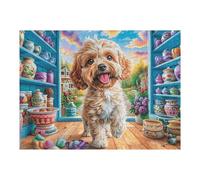 Escaparate de caniche Rompecabezas 500 Piezas Cartón Grueso para Mayores Noches Juegos Familiares Estimulación Mental Regalo San Valentín 500 PCS/52×38cm