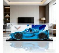Escaparate de exposición Acrílico Transparente para Lego 42217 Chevrolet Corvette Stingray (Azul) - Vitrina Antipolvo compatible con Lego 42217 (Modelo no incluido) - 3 mm, Fondo