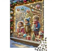 Escaparate de Navidad Puzzle de 1000 Piezas para Adultos Escena Niños Invierno Juego de Puzzle 1000 Piezas Relajación Decoración Regalo 70x50cm/1000pcs