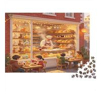 Escaparate Panadería Puzzle de 1000 Piezas Papel para Adultos Ambiente Nocturno Acogedor Juego de Puzzle 1000 Piezas Relajación Hogar Regalo 52x38cm/1000pcs