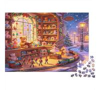 Escaparate Tienda de Juguetes navideños Puzzle de 1000 Piezas Puzzle para Adultos Escena Nocturna Invernal Juego de Puzzle 1000 Piezas Relajación Regalo 70x50cm/1000pcs