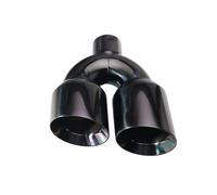 Escape Acero Inoxidable 1 pieza doble punta de escape de acero inoxidable inclinado coche modificar tubos de escape 63mm a 102mm Modificado Tubo Extremo(H0EM20212i-Left)