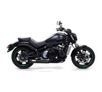 Escape ARROW Rebel homologado en aluminio negro con tapa en aluminio negro para KAWASAKI VULCAN 650 S 17-20
