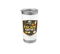 Escape Artist Escape Room Master Lover Entusiasta Chiste Divertido Vaso térmico de acero inoxidable de doble pared