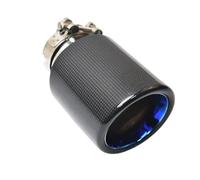 Escape Automóvil Modificado 1 Pieza de Punta de Escape de Coche Individual, Tubo Azul, Tubo Biselado de Carbono Liso y Brillante para X5 E71 E46 F15 Garganta Cola Tubo(48-101MM)