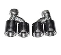 Escape Automóvil Modificado para 2018-2023 5 Series Tubo de Escape G30 G31 modificación del Tubo de Escape Quad Fibra de Carbono M Punta Cabezal de Escape Garganta Cola Tubo(Silver)