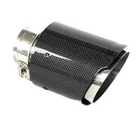 Escape Automóvil Modificado Punta de escape de fibra de carbono mate de sarga de coche ID 86mm OD 101mm para X5 E53 E70 para X6 E71 F16 para X1 F48 accesorios 2015 2016 Garganta Cola Tubo(Bright black