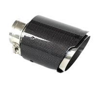 Escape Automóvil Modificado Punta de escape de fibra de carbono mate de sarga de coche ID 86mm OD 101mm para X5 E53 E70 para X6 E71 F16 para X1 F48 accesorios 2015 2016 Garganta Cola Tubo(Bright black