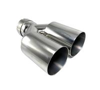 Escape Automóvil Modificado Punta de escape de una sola capa de acero inoxidable, 1 pieza, entrada de 63mm, corte recto, salida de 89mm, punta final del tubo de escape Garganta Cola Tubo(57MM IN-101MM