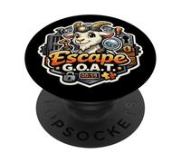 Escape Cabra Divertido Escape Room Lover Chivo expiatorio Juego de Palabras PopSockets PopGrip Adhesivo