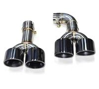 escape coche engrosado tubo Para BMW Para X3 G01 2018-2021 Modificado X3M Parachoques Sistema Escape Boquilla Silenciador Punta Tubo Quad Car(A Black)