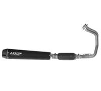 Escape completo ARROW Rebel homologado en nicromo negro con tapa en carbono con colectores en acero inoxidablecon punta en CARBONO para KAWASAKI VULCAN 650 S 25-26