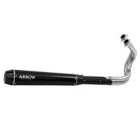 Escape completo ARROW X-Kone homologado en aluminio negro con tapa en carbono con colectores en acero inoxidable para KAWASAKI VULCAN 650 S 21-24