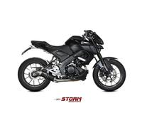 Escape completo homologado Storm GP en Acero negro posicion estandar para YAMAHA MT 125 20-24 | YZF-R 125 19-24