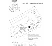 Escape Completo Leovince Acero Vespa Lx 50 4T 4 Valves 2009 > 2014