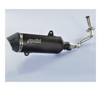 Escape completo polini maxi-scooter, inox, silencioso aluminio negro piaggio